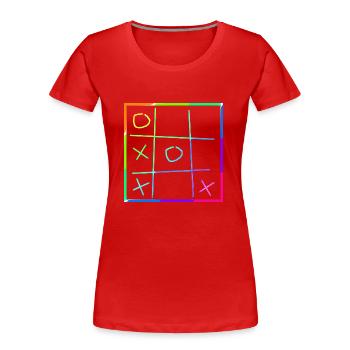 Tic Tac Toe | | de jeu Symboles - T-shirt bio Premium Femme - rouge - Devant - Mia (176cm)