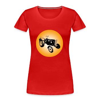 Traktor - Frauen Premium Bio T-Shirt - Rot - Vorne - Mia (176cm)