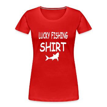 Pêche - T-shirt bio Premium Femme - rouge - Devant - Mia (176cm)