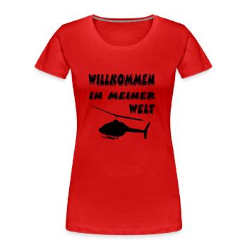 Hubschrauber - Frauen Premium Bio T-Shirt - Rot - Vorne - Mia (176cm)