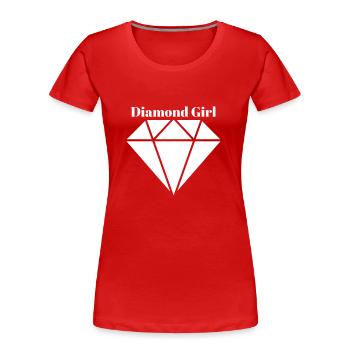 Diamond girl - Frauen Premium Bio T-Shirt - Rot - Vorne - Mia (176cm)