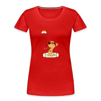 HUND - KITER - KITESURFER - KITE - KITEN - SPORT - Frauen Premium Bio T-Shirt - Rot - Vorne - Mia (176cm)