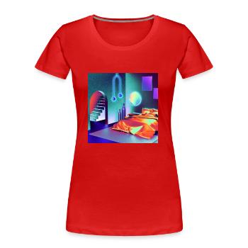 chambre - T-shirt bio Premium Femme - rouge - Devant - Mia (176cm)