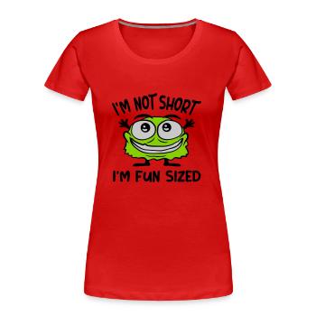 Not short fun sized - Women's Premium Organic T-Shirt - red - Front - Mia (176cm)