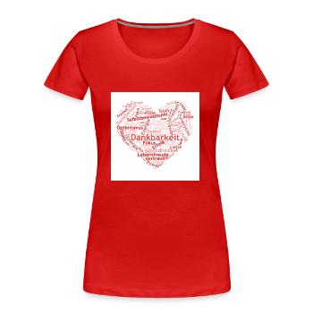 Optimismus Dankbarkeit Erfolg - Frauen Premium Bio T-Shirt - Rot - Vorne - Mia (176cm)