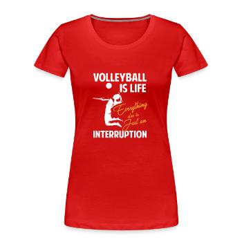 Sport Spieler Beachball Herzschlag - Frauen Premium Bio T-Shirt - Rot - Vorne - Mia (176cm)