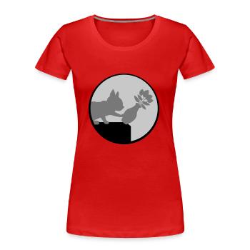 Le vase à fleurs tombe sur le chat - T-shirt bio Premium Femme - rouge - Devant - Mia (176cm)