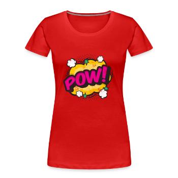 POW COMIC COMICSTYLE CARTOON COMICS CARTOONS MOTIV - Frauen Premium Bio T-Shirt - Rot - Vorne - Mia (176cm)