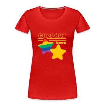 Support love - T-shirt bio Premium Femme - rouge - Devant - Mia (176cm)