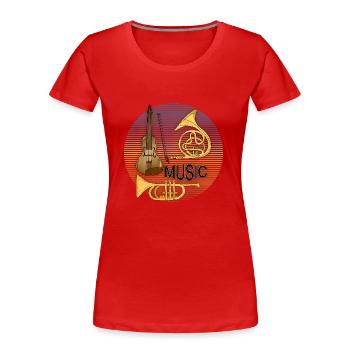 Instruments de musique - T-shirt bio Premium Femme - rouge - Devant - Mia (176cm)