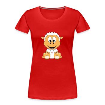 SCHAF - TIER - KINDER - BABY - Frauen Premium Bio T-Shirt - Rot - Vorne - Mia (176cm)