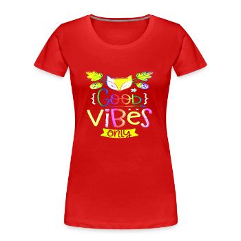 Think outside the box positive thoughts happy - Women's Premium Organic T-Shirt - red - Front - Mia (176cm)
