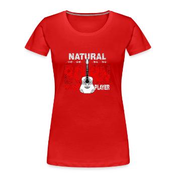 Natural Born Bass Player - T-shirt bio Premium Femme - rouge - Devant - Mia (176cm)