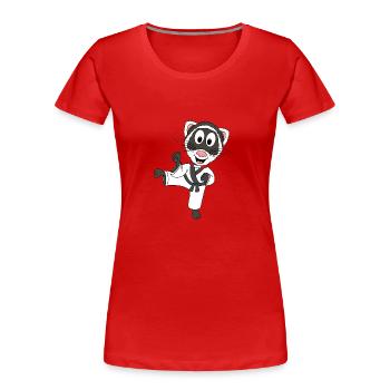 FRETTCHEN - JUDO - KARATE - SELBSTVERTEIDIGUNG - Frauen Premium Bio T-Shirt - Rot - Vorne - Mia (176cm)