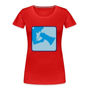 Rede Megafon Propaganda Mann - Frauen Premium Bio T-Shirt - Rot - Vorne - Mia (176cm)