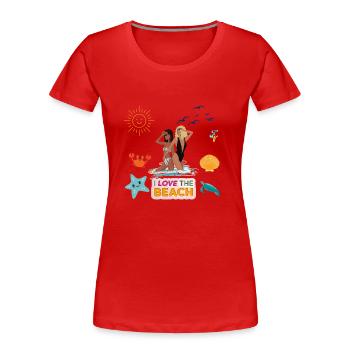 I Love the Beach - Women's Premium Organic T-Shirt - red - Front - Mia (176cm)