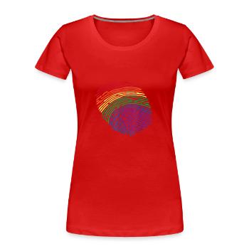 Empreinte digitale LGBTQ - T-shirt bio Premium Femme - rouge - Devant - Mia (176cm)