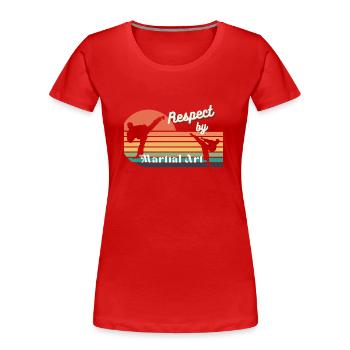Kampfkunst - Frauen Premium Bio T-Shirt - Rot - Vorne - Mia (176cm)