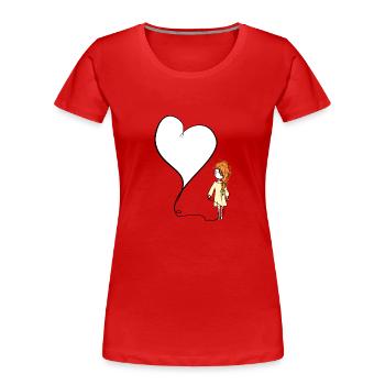 herz liebe mädchen symbol faden - Frauen Premium Bio T-Shirt - Rot - Vorne - Mia (176cm)