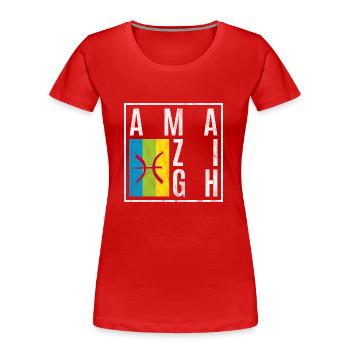 Amazigh - T-shirt bio Premium Femme - rouge - Devant - Mia (176cm)