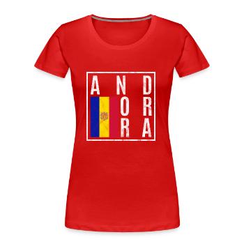 Andorre - T-shirt bio Premium Femme - rouge - Devant - Mia (176cm)