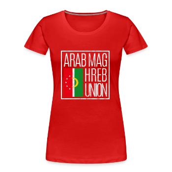 Union du Maghreb arabe - T-shirt bio Premium Femme - rouge - Devant - Mia (176cm)