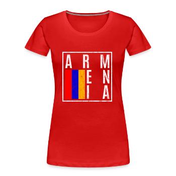 Armenien - Frauen Premium Bio T-Shirt - Rot - Vorne - Mia (176cm)