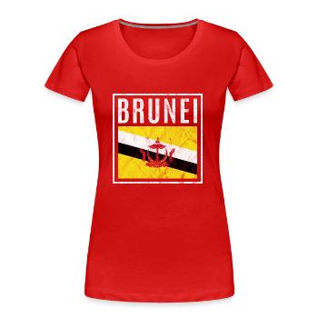 Brunei - Frauen Premium Bio T-Shirt - Rot - Vorne - Mia (176cm)
