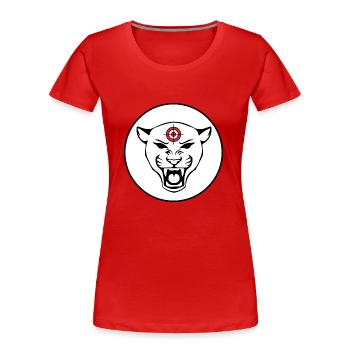Panther with a target on the head - Women's Premium Organic T-Shirt - red - Front - Mia (176cm)