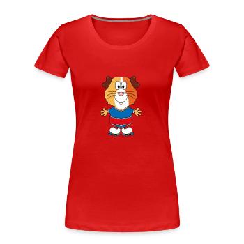 MEERSCHWEINCHEN - INLINER - INLINE SKATES - SPORT - Frauen Premium Bio T-Shirt - Rot - Vorne - Mia (176cm)