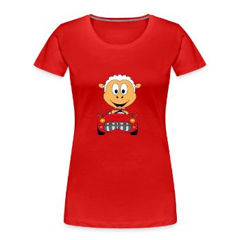 SCHAF - AUTO - OLDTIMER - AUTOMOBIL - MOTORSPORT - Frauen Premium Bio T-Shirt - Rot - Vorne - Mia (176cm)