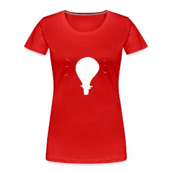 light bulb light symbol glow - Women's Premium Organic T-Shirt - red - Front - Mia (176cm)