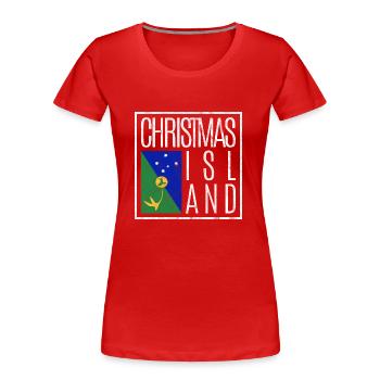 Weihnachtsinsel - Frauen Premium Bio T-Shirt - Rot - Vorne - Mia (176cm)