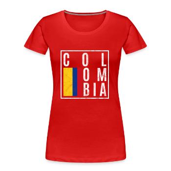 Kolumbien - Frauen Premium Bio T-Shirt - Rot - Vorne - Mia (176cm)