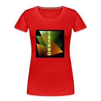 techno logo - Frauen Premium Bio T-Shirt - Rot - Vorne - Mia (176cm)