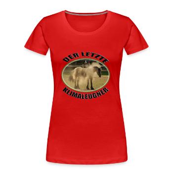 Pferd Staub; Klimawandel; Staubiges Pferd Paddock - Frauen Premium Bio T-Shirt - Rot - Vorne - Mia (176cm)