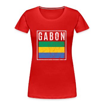 Gabon - T-shirt bio Premium Femme - rouge - Devant - Mia (176cm)