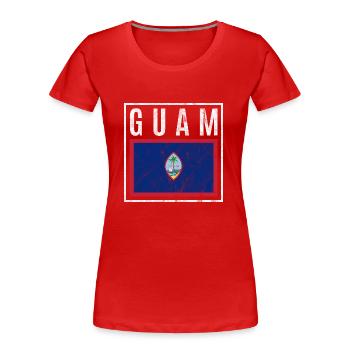 Guam - T-shirt bio Premium Femme - rouge - Devant - Mia (176cm)