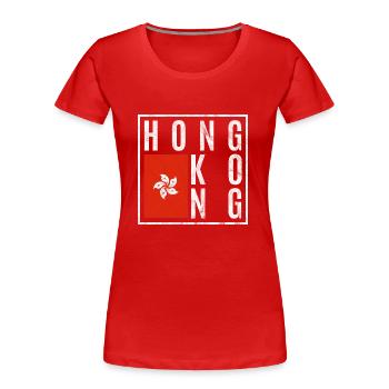 Hong Kong - T-shirt bio Premium Femme - rouge - Devant - Mia (176cm)