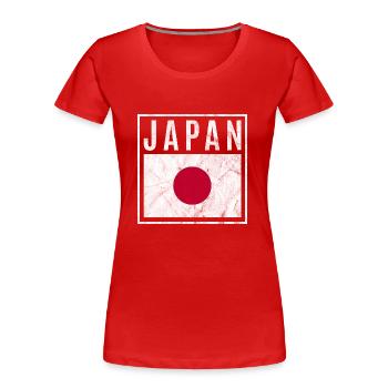 Japan - Frauen Premium Bio T-Shirt - Rot - Vorne - Mia (176cm)