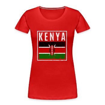 Kenia - Frauen Premium Bio T-Shirt - Rot - Vorne - Mia (176cm)