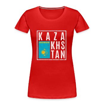 Kasachstan - Frauen Premium Bio T-Shirt - Rot - Vorne - Mia (176cm)