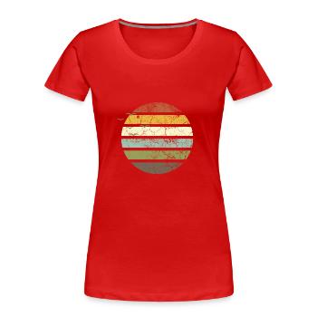 Sunset IV - Frauen Premium Bio T-Shirt - Rot - Vorne - Mia (176cm)