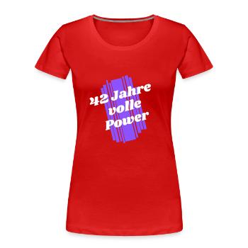 42. Geburtstag Jung geblieben - 42 Jahre alt - Frauen Premium Bio T-Shirt - Rot - Vorne - Mia (176cm)