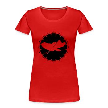 Schmetterling - Naturschutz - Umwelt - Insekt - Frauen Premium Bio T-Shirt - Rot - Vorne - Mia (176cm)