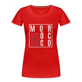 Maroc - T-shirt bio Premium Femme - rouge - Devant - Mia (176cm)