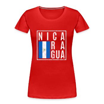 Nicaragua - T-shirt bio Premium Femme - rouge - Devant - Mia (176cm)