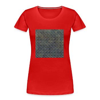 Gold Tie Dye Textile Muster - Frauen Premium Bio T-Shirt - Rot - Vorne - Mia (176cm)