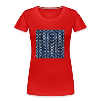 Silver Dunkel Blau Tie Dye Textile Muster - Frauen Premium Bio T-Shirt - Rot - Vorne - Mia (176cm)