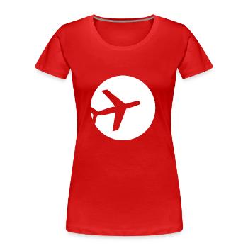 Avion en cercle - T-shirt bio Premium Femme - rouge - Devant - Mia (176cm)